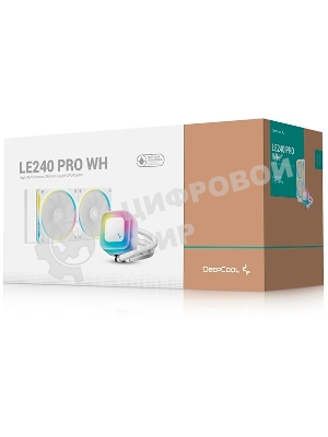 Система водяного охлаждения Deepcool LE240 Pro ARGB Soc-AM5/AM4/1200/1700/1851 белый 4-pin 28.2-33dB Al 280W 1347gr Ret (R-LE240PRO-WHAMMC-G-1)