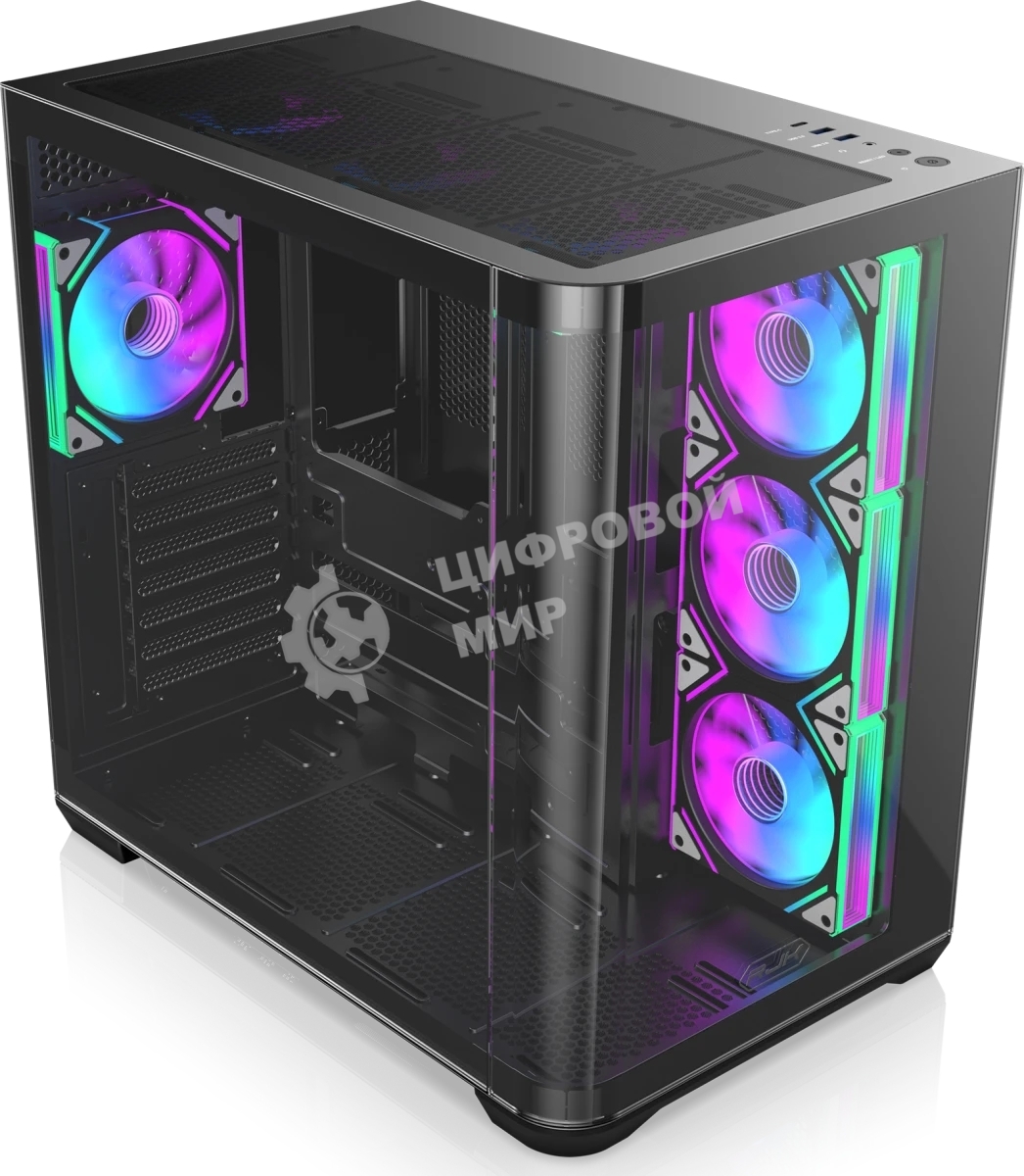 Компьютерный корпус без блока питания Case Raijintek ATREUS BT4, Midi-Tower, TG, 4x120мм ARGB, 2xUSB-A 3.0 + 1xUSB Type-C, E-ATX, ATX, mATX, mITX черный