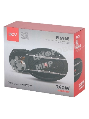 Колонки автомобильные ACV PI-694E 240Вт 88дБ 4Ом 16x23см (6x9дюйм) (ком.:2кол.) коаксиальные четырехполосные