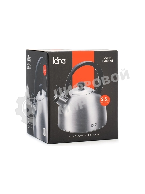 Чайник для плиты Lara LR00-65, нержавейка, матовый, 2,5 л, индукце капс дно, нейлон.ручка