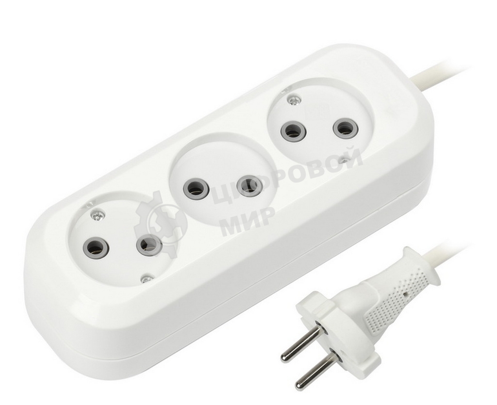 Удлинитель бытовой Smartbuy (SBE-10-3-07-N) 3 гнз х 7,0 м (10А/2.2 кВт, ПВС 2х1.0)