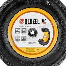 Колесо пневматическое бескамерное Denzel 16х4.00-8 D410мм, d20мм, длина оси 104мм
