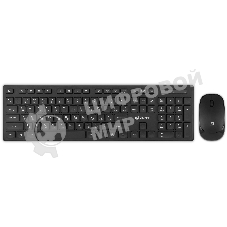 Комплект клавиатура+мышь Oklick S255W беспроводной, USB, 1200 DPI, чёрный