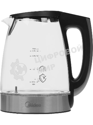 Чайник электрический Midea MK-8019, мощность 2200 Вт, объем 1.7 л, цифровой дисплей, регулировка температуры нагрева, 6 режимов нагрева, поддержание температуры, подсветка