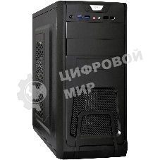 Компьютерный корпус Miditower ExeGate CP-603-UNS350 (ATX, БП UNS350 с вент. 12см, 2хUSB, аудио, черный)
