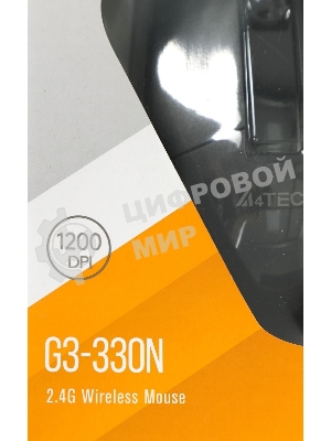 Мышь беспроводная A4Tech G3-330N черный, 1200 dpi, радиоканал, USB, кнопки - 3