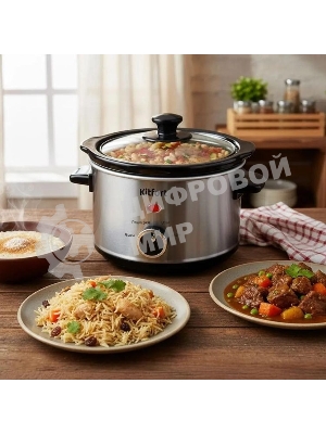 Медленноварка Kitfort КТ-205 1.5л 120Вт серебристый/черный