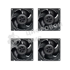 Комплект вентиляторов для корпуса Arctic S8038-10K (4 Pack) черный, 80 мм, 10000 об/мин, 4 pin