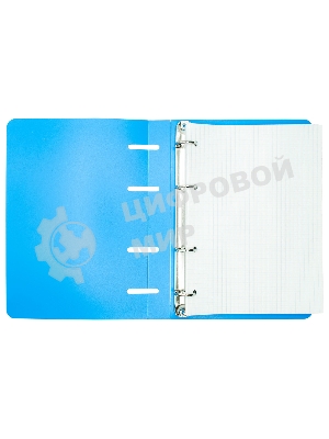 Тетрадь на кольцах Silwerhof 1848212 80 листов, клетка, A5, пластик кольца голубой
