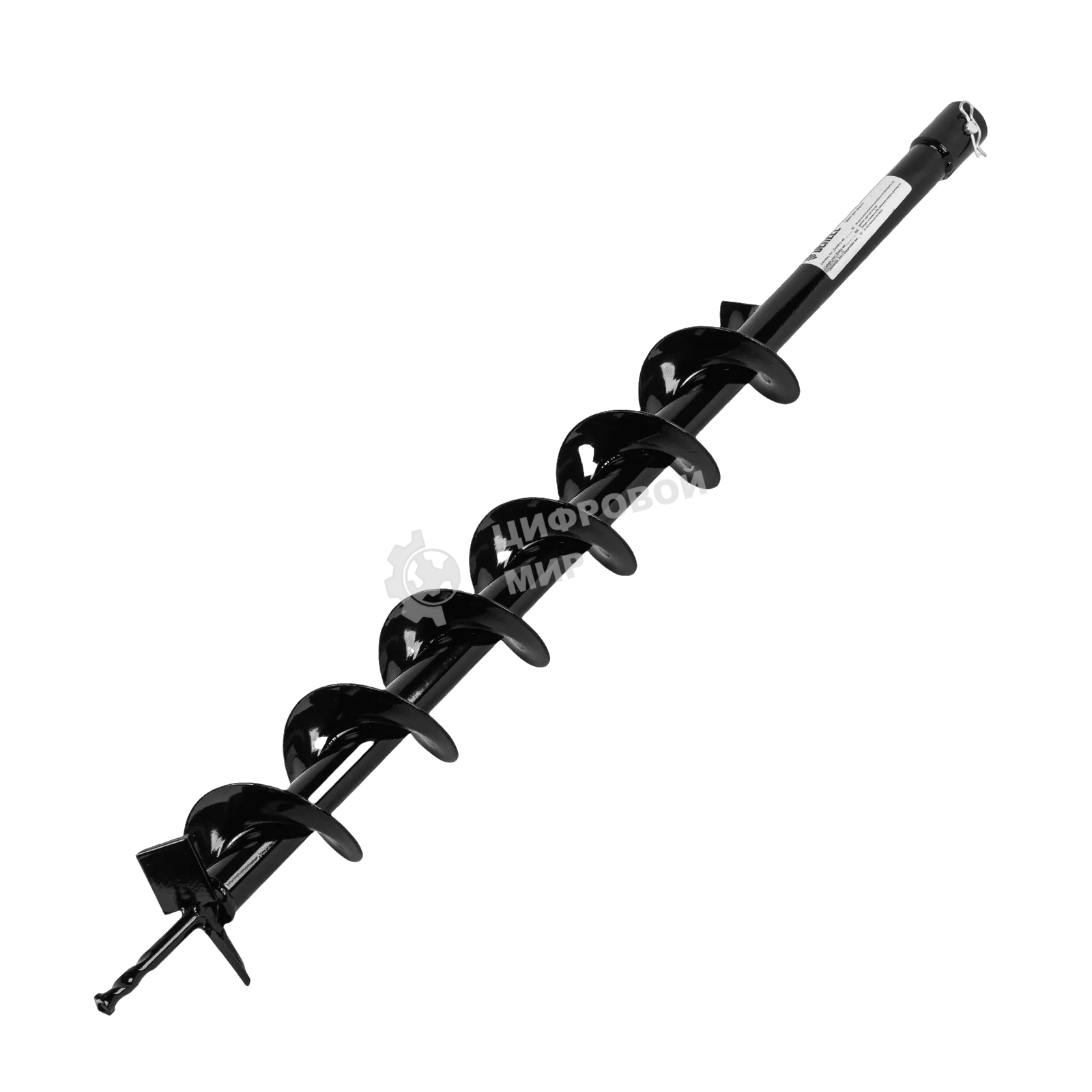 Шнек для грунта Denzel E-80, диаметр 80 мм, длина 800 мм, соединение 20 мм, несъемный нож