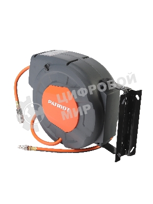 Шланг Patriot 520002435 пневматический армированный на автоматической катушке PHC 15/16 (прямой, ПВС армированный, длина 15 м, диаметр 10х16, раб/макс давление 10/20 бар, мин/макс температура -5/45С, быстросъем рапид, резьба 1/4)
