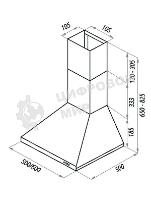 Вытяжка каминная Maunfeld Aire 50 белая, 50 см, 500 куб. м/ч, 48 дБ