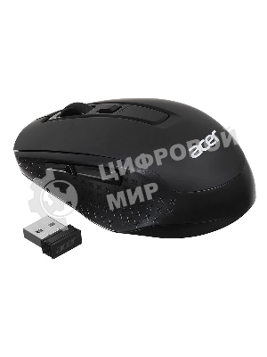 Мышь беспроводная Acer OMR070 черный, 1600 dpi, радиоканал, Bluetooth, USB, кнопки - 6