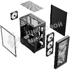 Компьютерный корпус Powercase Mistral AY4B ARGb, Tempered Glass, 4x 120мм ARGb Fans, черный, ATX (CMAYB-A4)