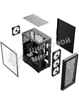 Компьютерный корпус Powercase Mistral AY4B ARGb, Tempered Glass, 4x 120мм ARGb Fans, черный, ATX (CMAYB-A4)