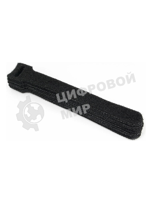 Хомуты-липучки на основе ленты Cablexpert Velcro VT-110x11BK 110 x 11 мм, черные (12 шт.)