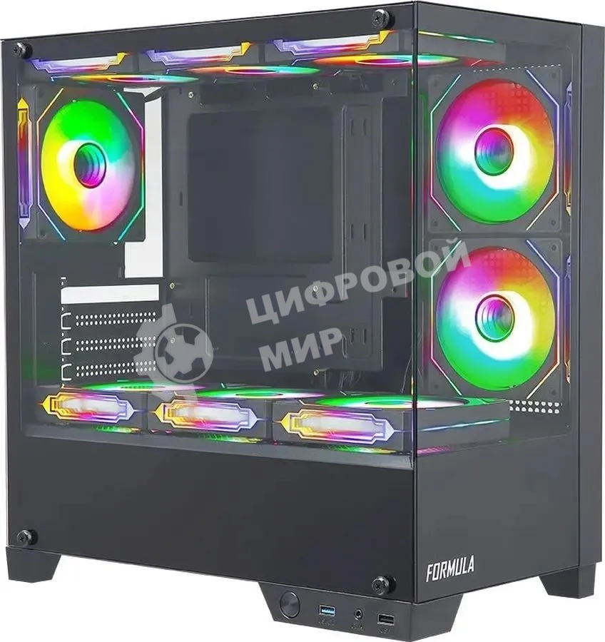 Компьютерный корпус AeroCool/Formula Cristal Z1M черный без БП mATX 2xUSB 2.0 1xUSB 3.0 audio bott PSU