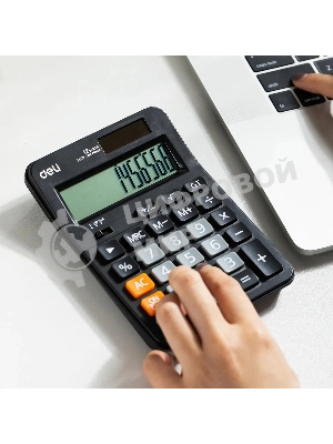 Калькулятор настольный Deli EM210 черный 12-разр.