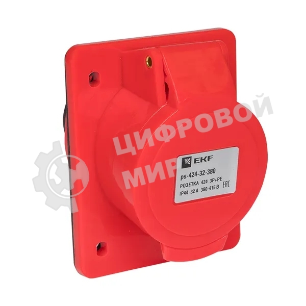 Розетка стационарная внутренняя EKF 424 ps-424-32-380 PROxima 3Р+РЕ 32А 380 В IP44