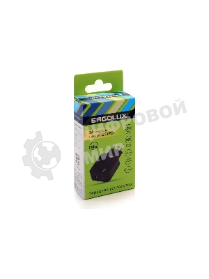 Сетевое зарядное устройство Ergolux ELX-РA01QC-C02 1USB+1Type C 100-220В 5-9В/3А QC коробка черный Ergolux