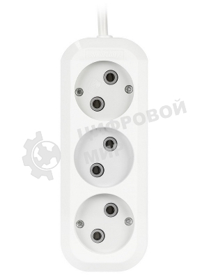 Удлинитель бытовой Smartbuy (SBE-10-3-05-N) 3 гнз х 5,0 м (10А/2.2 кВт, ПВС 2х1.0)