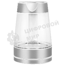 Чайник электрический Starwind SKG2011 1.7 л, 2200 Вт, белый/серебристый (корпус: стекло)