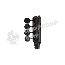 Розетка штепсельная Rexant четырехместная, влагозащищенная, с/з, 16 А, IP54, каучук