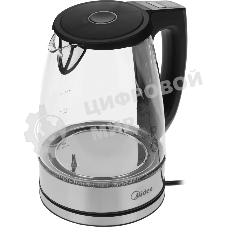 Чайник электрический Midea MK-8019, мощность 2200 Вт, объем 1.7 л, цифровой дисплей, регулировка температуры нагрева, 6 режимов нагрева, поддержание температуры, подсветка