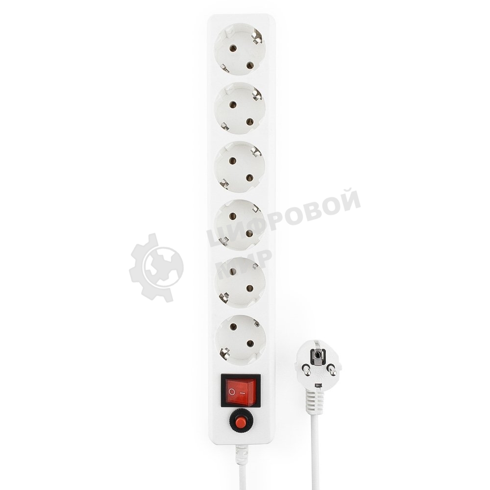 Сетевой фильтр Гарнизон ECL-6-W-3, 6 р, 10А, 3 м, ур.защиты 4, белый, пакет