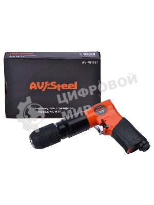 Дрель прямая Av Steel AV-701107 114л/мин патр.:быстрозажимной оранжевый/черный