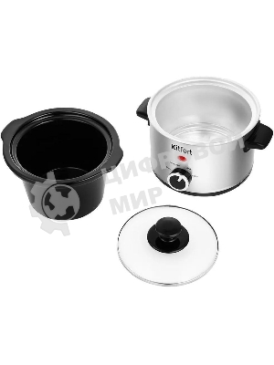 Медленноварка Kitfort КТ-205 1.5л 120Вт серебристый/черный