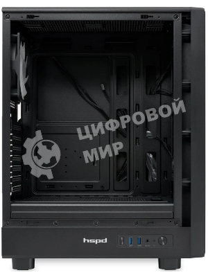 Компьютерный корпус HSPD M510, Mesh Mid Tower, черный, TG, 0.5 SPCC, 4x120мм ARGB ATX, mATX, mITX 180/280/160мм 1x2.5