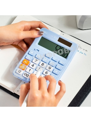 Калькулятор настольный Deli EM210FBLUE синий 12-разр.