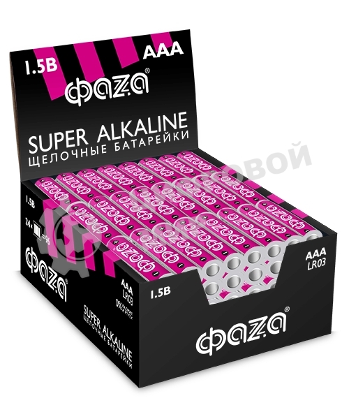 Элемент питания алкалиновый AAA/LR03 1.5В Super Alkaline box-96 display (уп.96шт) ФАZА 2854674