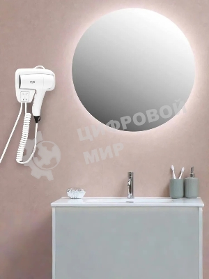 Фен Puff 1201B белый, 1200 Вт, с доп. розеткой