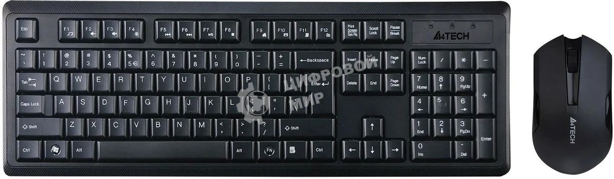 Комплект клавиатура+мышь A4Tech 4200N беспроводной, USB, 1000 DPI, чёрный