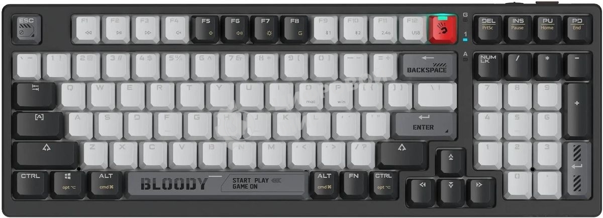 Клавиатура беспроводная механическая A4Tech Bloody WS98 USB черный/серый (WS98)