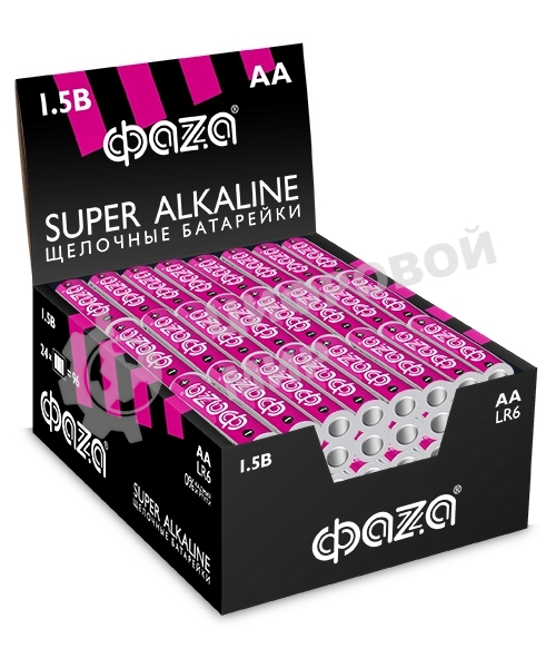 Элемент питания алкалиновый AA/LR6 1.2В Super Alkaline box-96 (уп.96шт) ФАZА 2854643