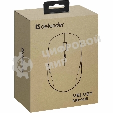 Мышь беспроводная Defender Velvet MB-406 белый, 1600 dpi, радиоканал, Bluetooth, USB, кнопки - 4