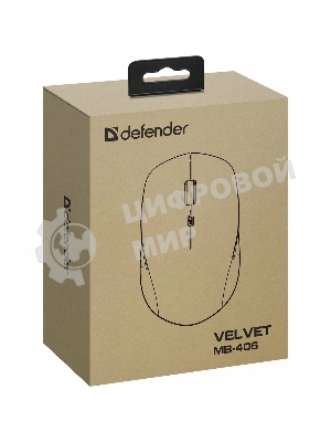 Мышь беспроводная Defender Velvet MB-406 белый, 1600 dpi, радиоканал, Bluetooth, USB, кнопки - 4