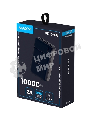 Портативный аккумулятор Maxvi PB10-08 10000 мАч, 2A, 2хUSB/Type-C/MicroUSB