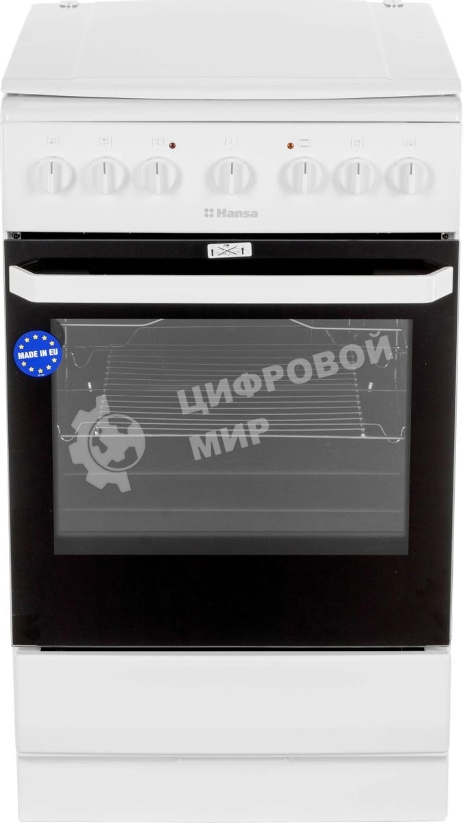 Плита электрическая Hansa FCEW54109 белый, конфорок 4 шт, духовка 65 л, 50 см x 85 см x 60 см
