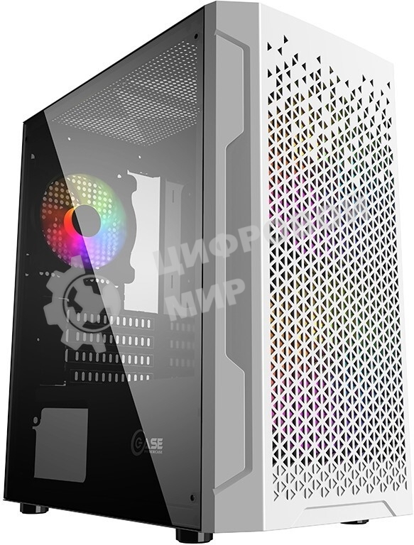 Корпус PowerCase Mistral Micro Z3W Mesh LED, Micro-Tower, белый