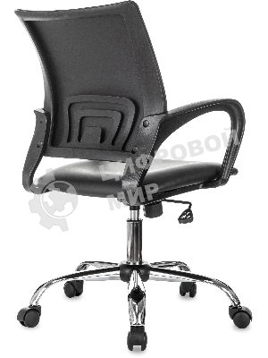 Кресло компьютерное Бюрократ CH-695NSL черный, экокожа, крестов. металл хром