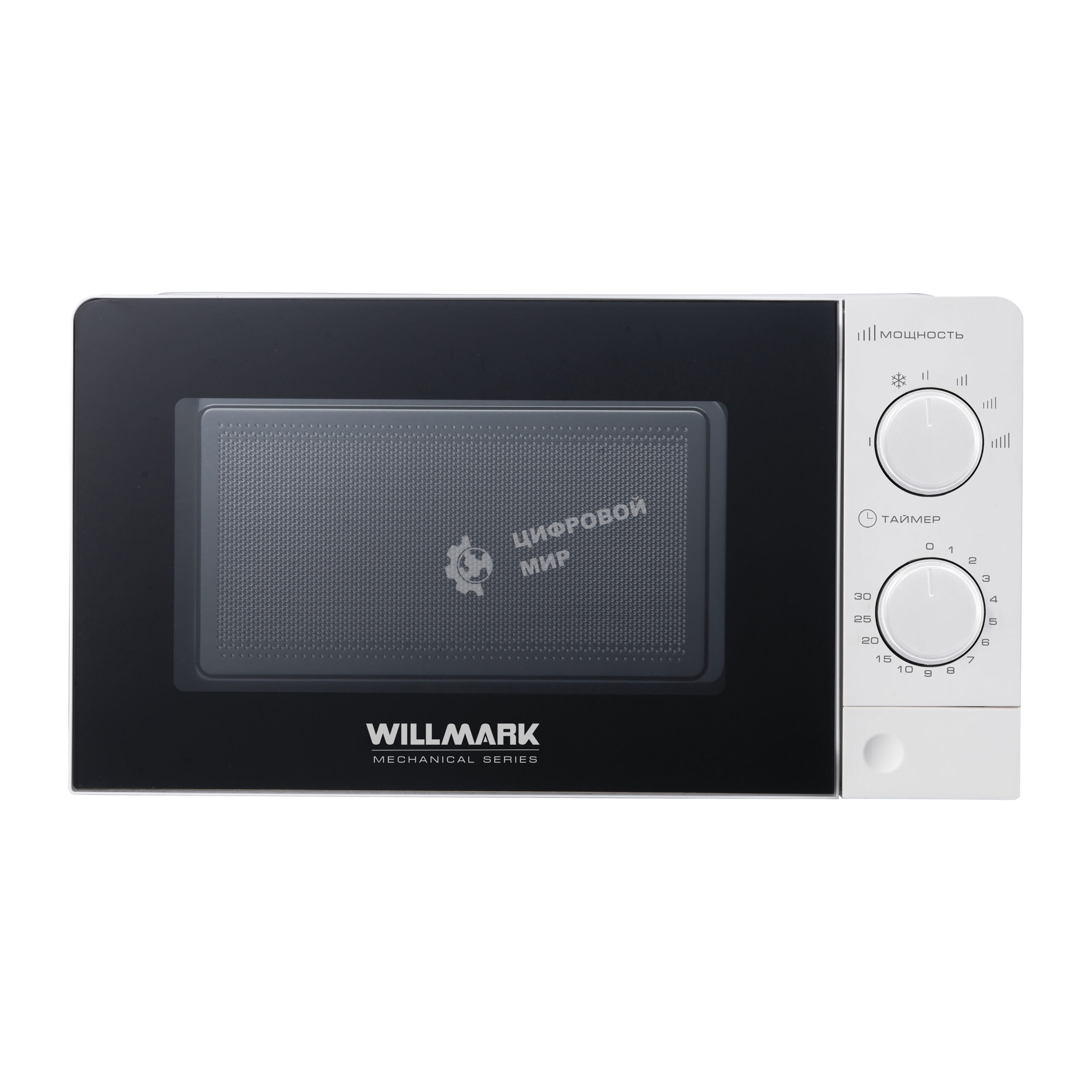 Микроволновая печь WILLMARK WMO-202MW белый, 20 л, 700 Вт, переключатели - поворотный механизм