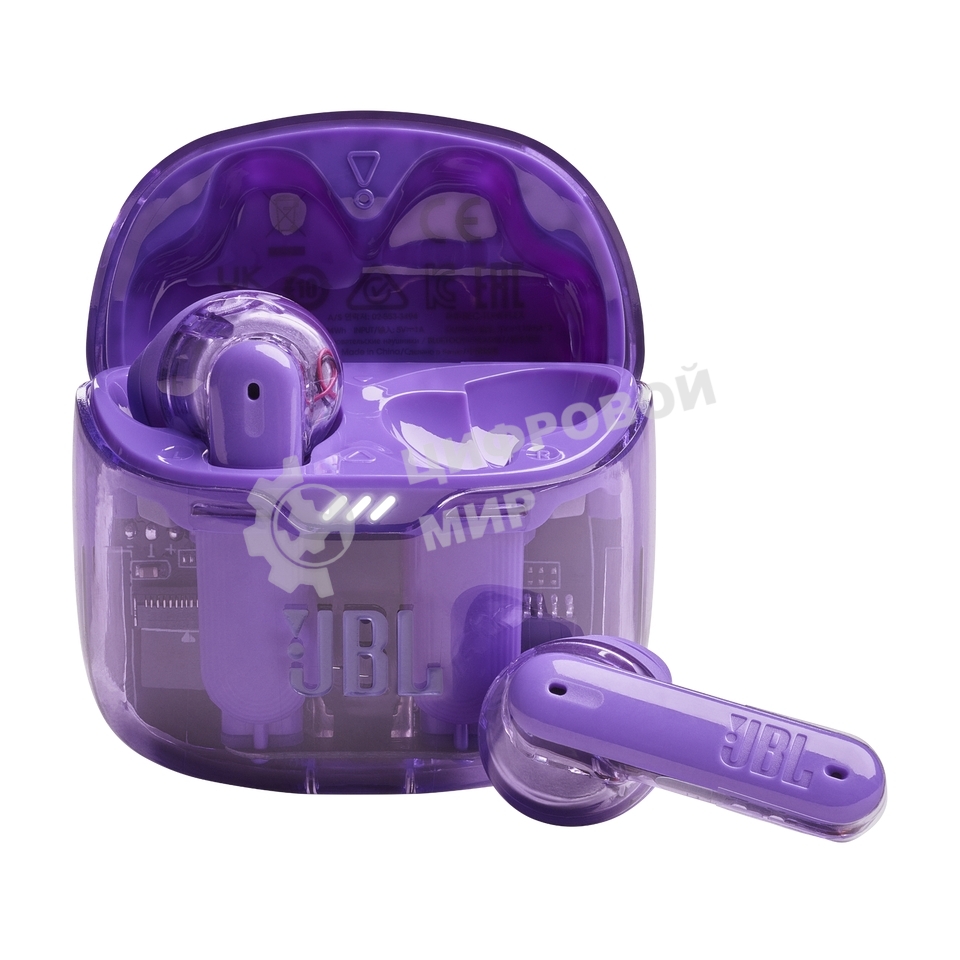Наушники TWS JBL Tune Flex Ghost фиолетовый, вкладыши/внутриканальные (трансформер), Bluetooth, активное шумоподавление
