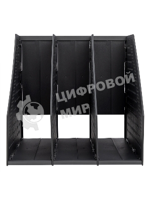 Лоток вертикальный Deli 78995DK-GREY 3 отд. складной для бумаг A4 250х256х243мм темно-серый, пластик