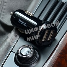 Автомобильная зарядка HOCO Z1 2xUSB, 2.1A, 11W, черный