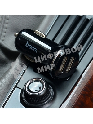 Автомобильная зарядка HOCO Z1 2xUSB, 2.1A, 11W, черный