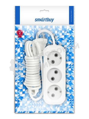 Удлинитель бытовой Smartbuy (SBE-10-3-02-N) 3 гнз х 2,0 ма (10А/2.2 кВт, ПВС 2х1.0)